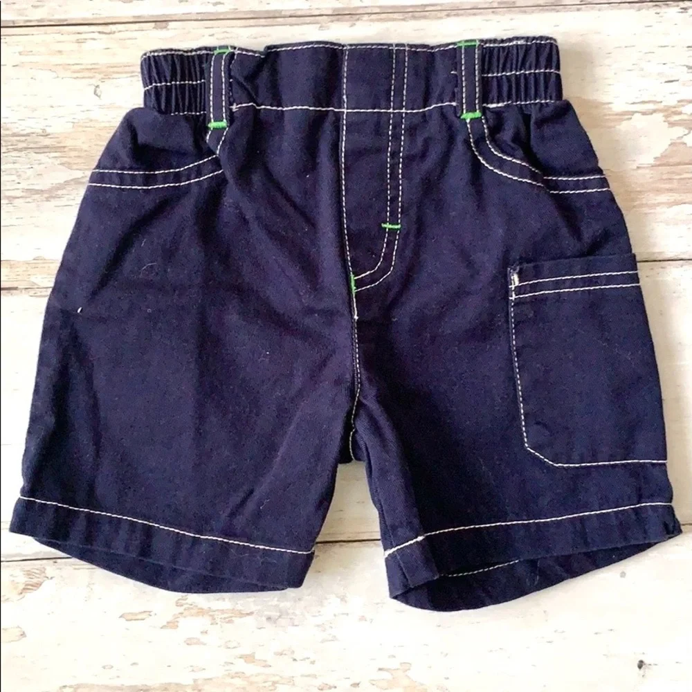 Carters 3m Baby Boy Green Onesie Navy Blue Shorts Summer Outfit Monster